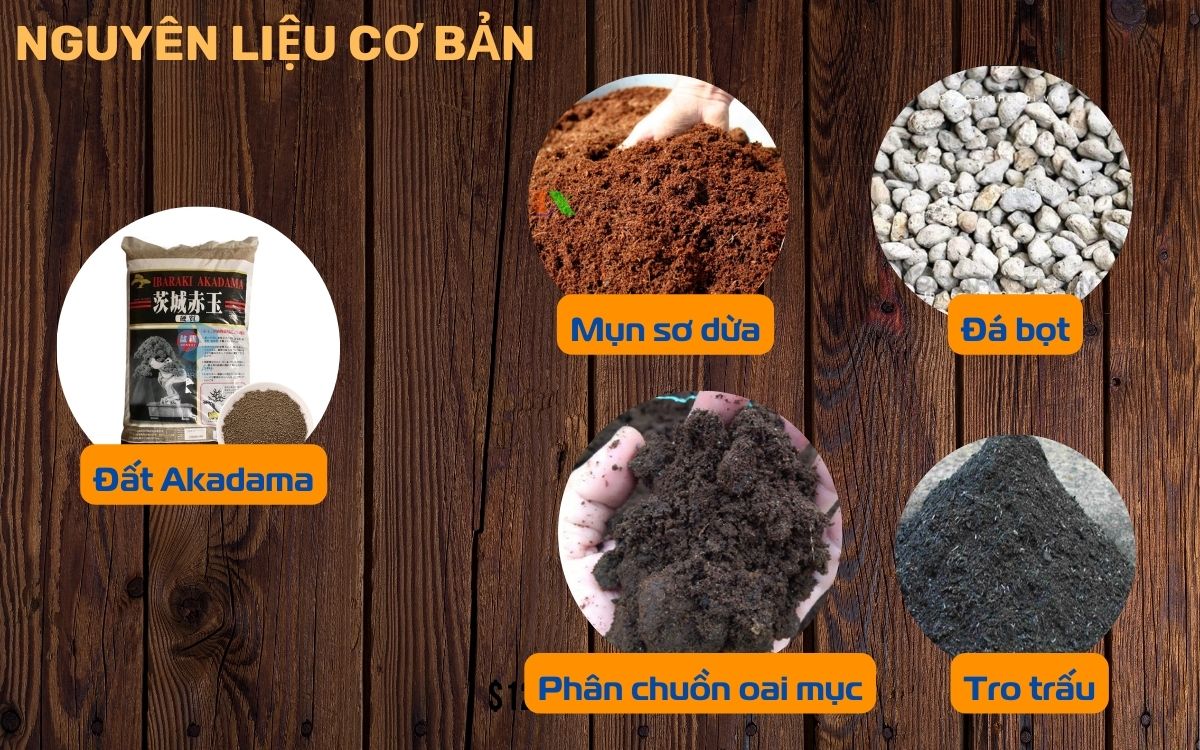 nguyên liệu cơ bản làm đất trồng cây cảnh